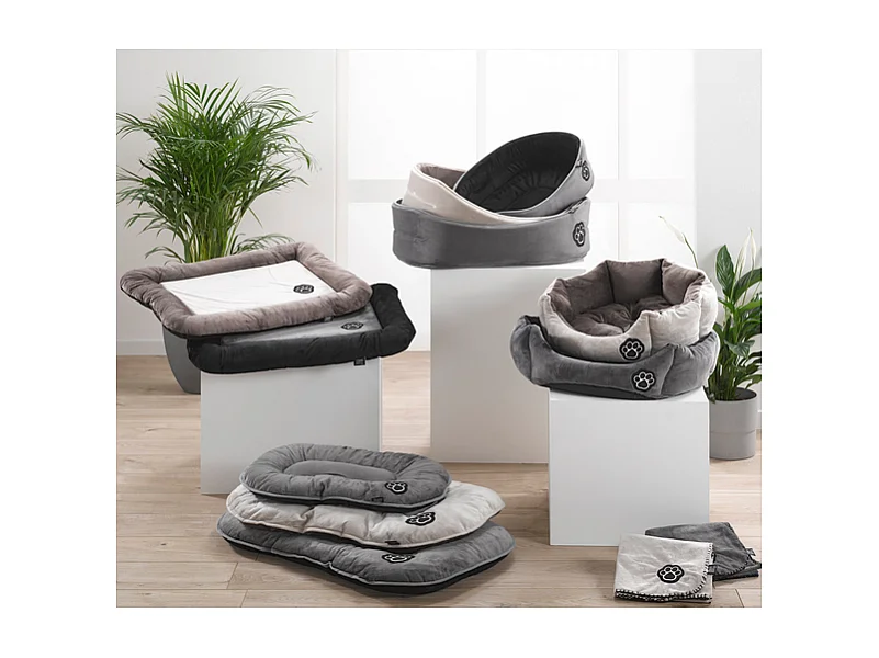 Panier Rond pour Chien & Chat "Patchy" 60cm Gris