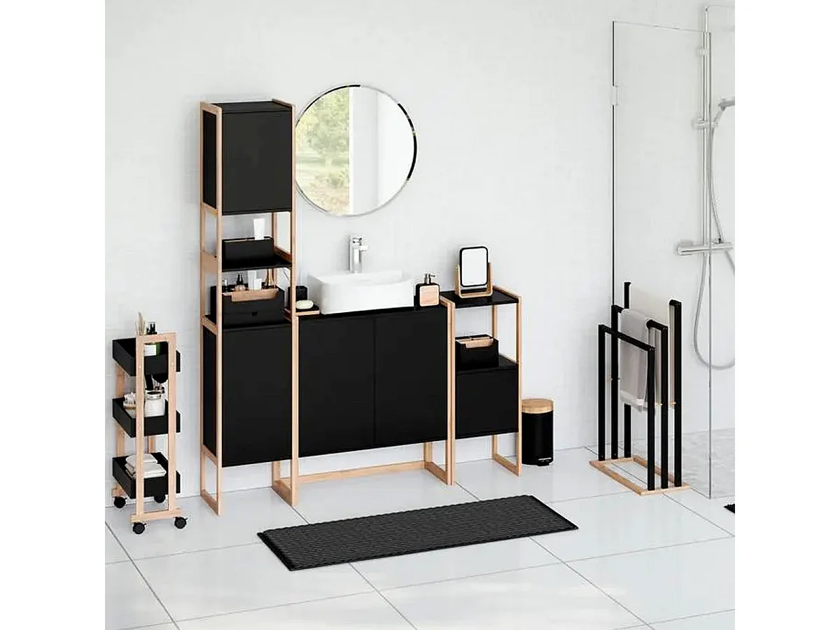 Distributeur de Savon Design "Natureo" 14cm Noir