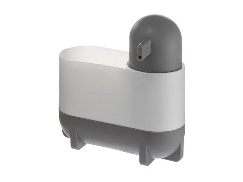 Distributeur de Savon & Porte Éponge "Push" 18cm Blanc