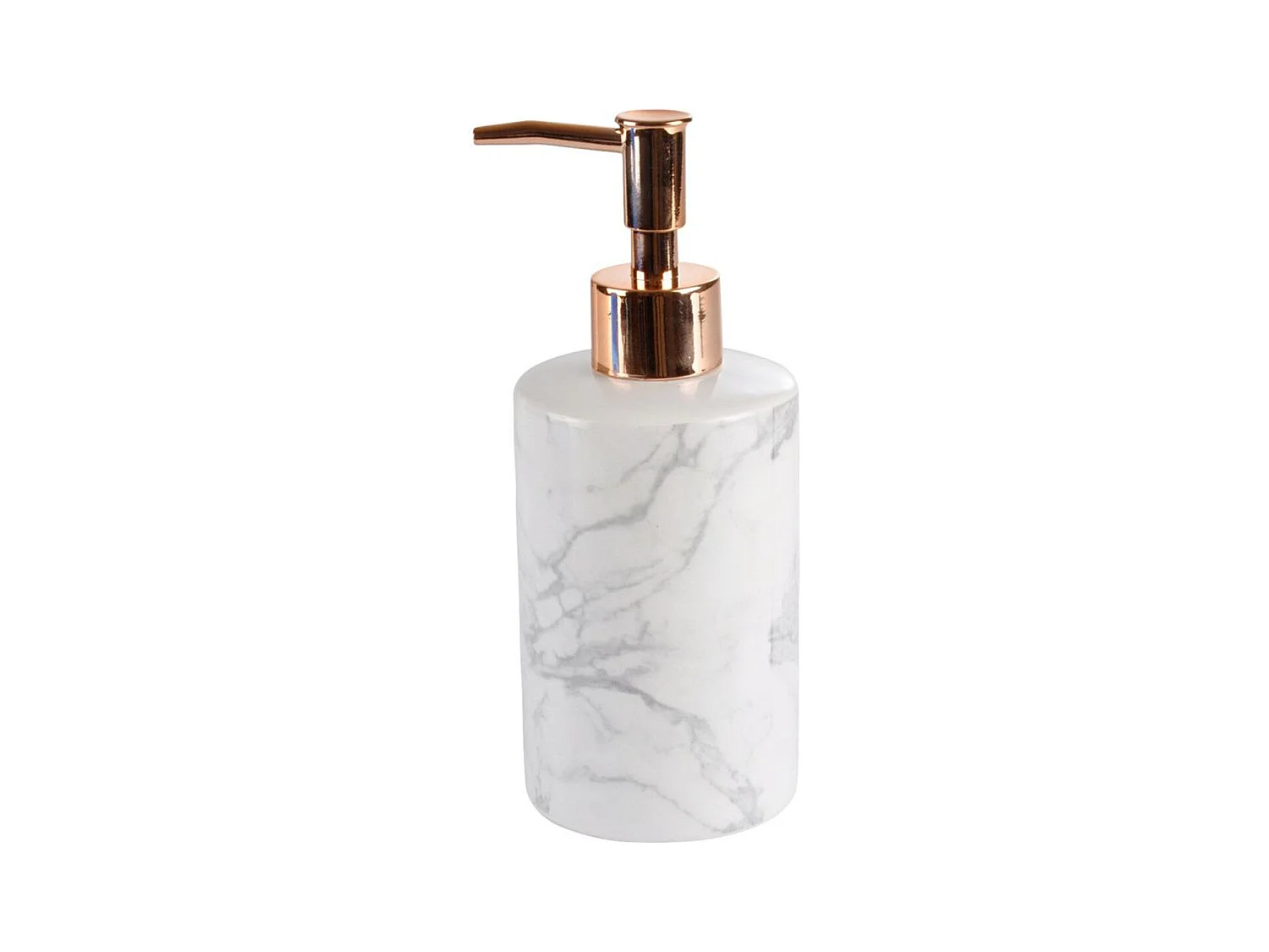Distributeur de Savon "Effet Marbre" 18cm Or Rose