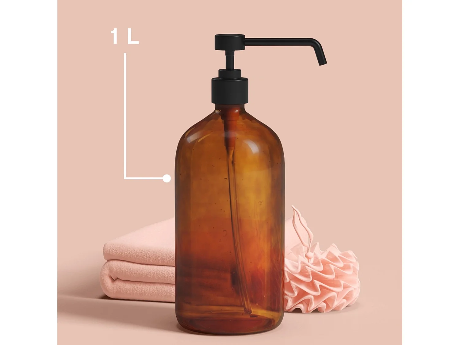 Distributeur de Savon "Pompe" 1L Marron