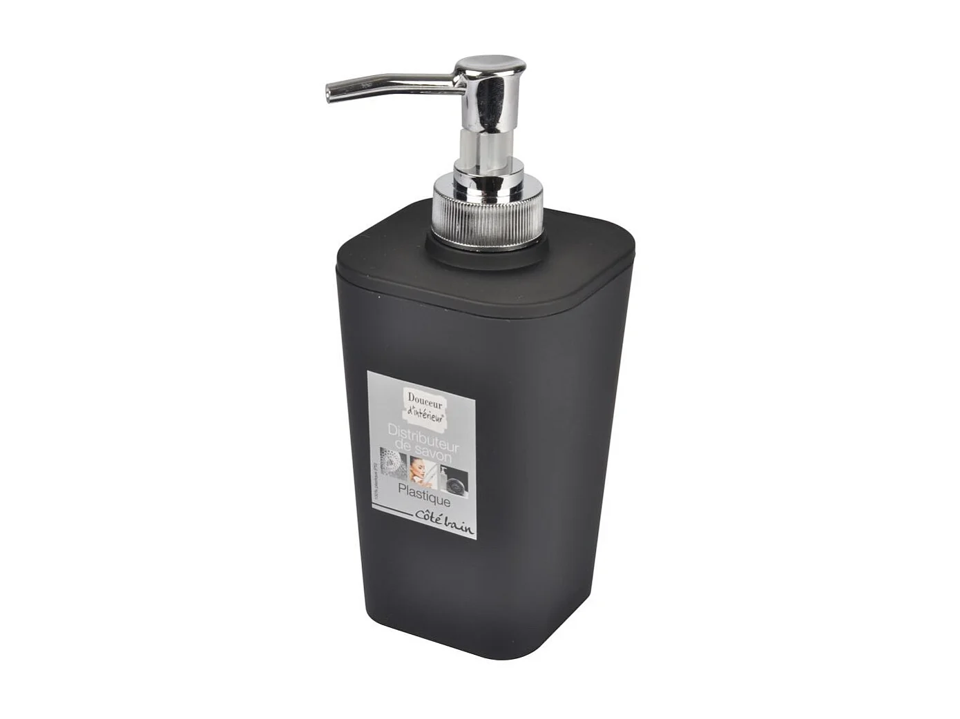 Distributeur de Savon Soft Touch "Vitamine II" 17cm Noir