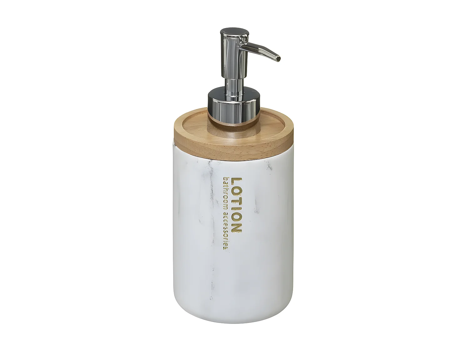 Distributeur de Savon en Bambou "Léa" 17cm Blanc