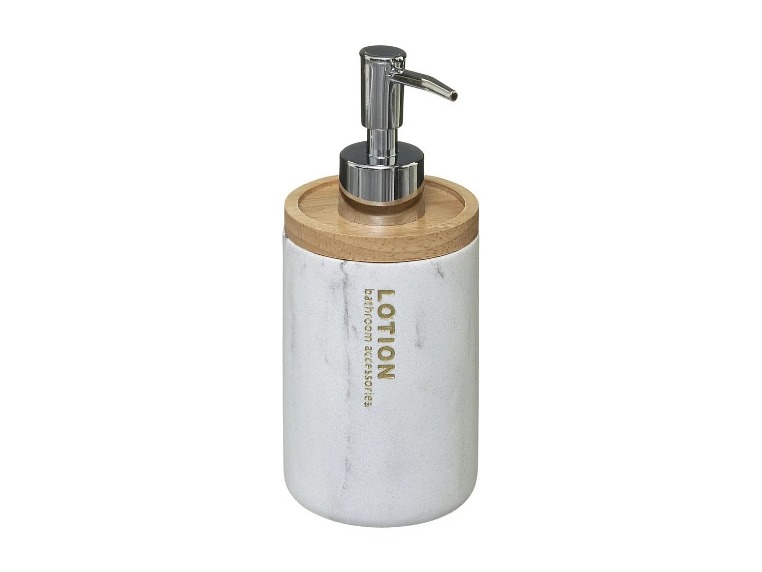 Distributeur de Savon en Bambou "Léa" 17cm Blanc