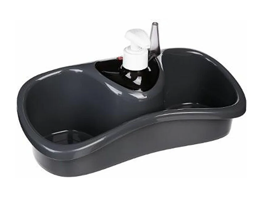 Distributeur de Savon & Porte Éponge "Spon" 25cm Gris