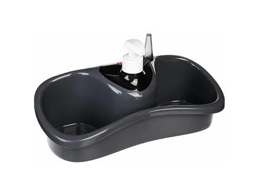 Distributeur de Savon & Porte Éponge "Spon" 25cm Gris