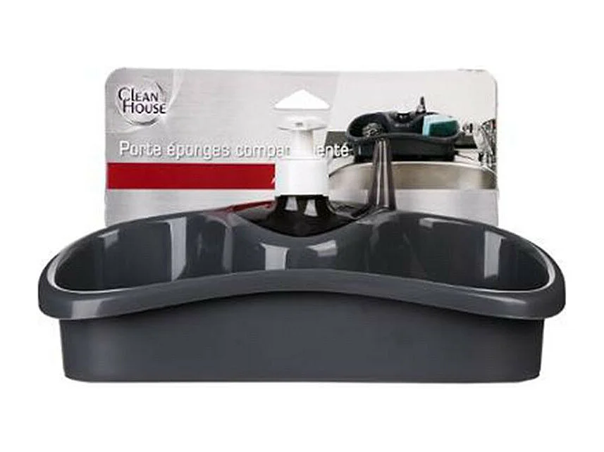 Distributeur de Savon & Porte Éponge "Spon" 25cm Gris