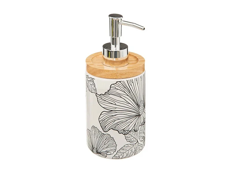 Distributeur de Savon "Blackflora" 18cm Blanc