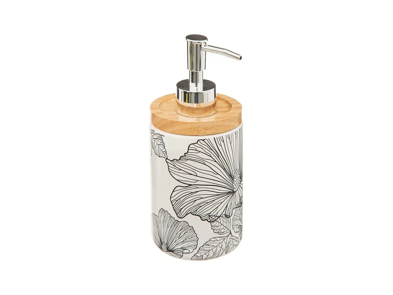 Distributeur de Savon "Blackflora" 18cm Blanc