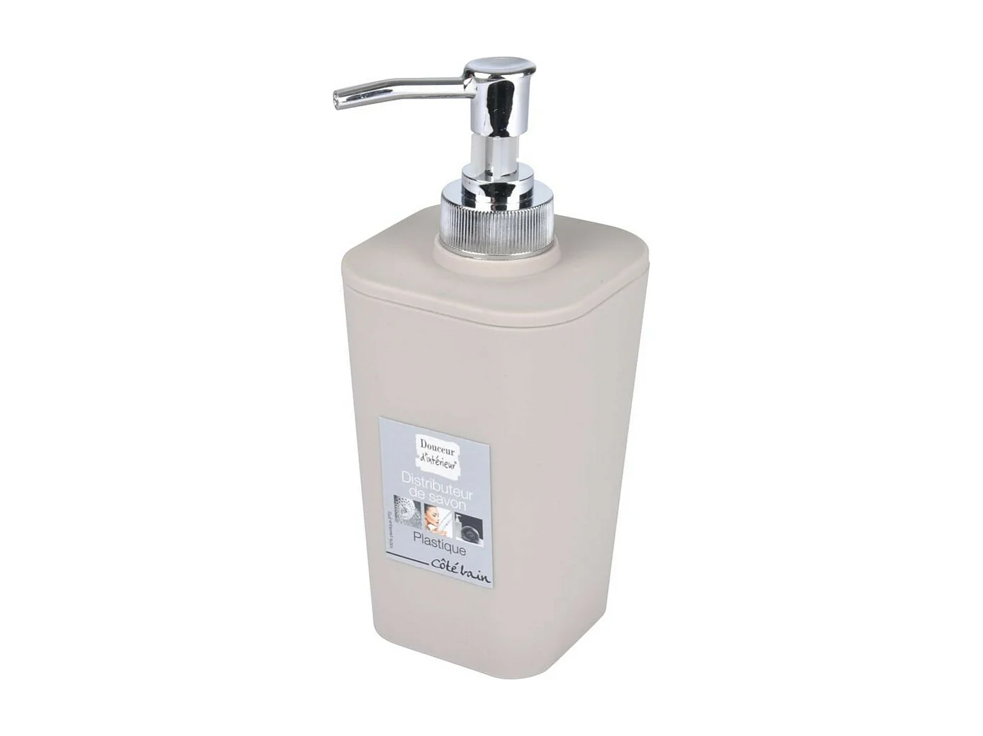 Distributeur de Savon Soft Touch "Vitamine II" 17cm Taupe