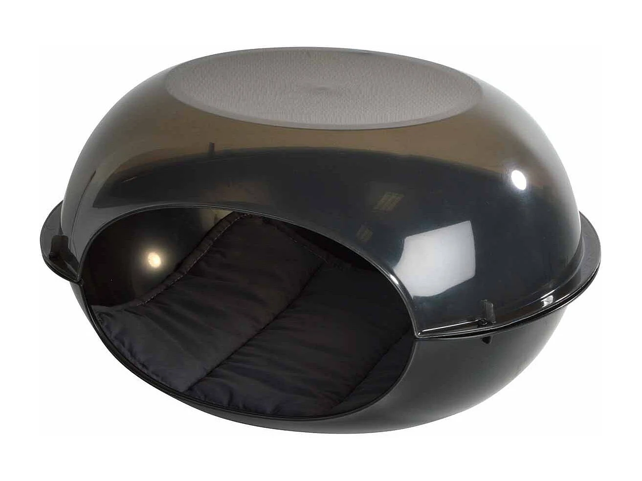 Niche pour Chien & Coussin "Dôme" 57cm Noir Fumé