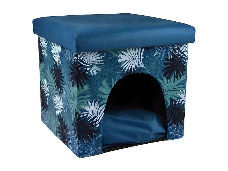 Niche Cube 2 en 1 pour Animaux "Eden" 35cm Bleu