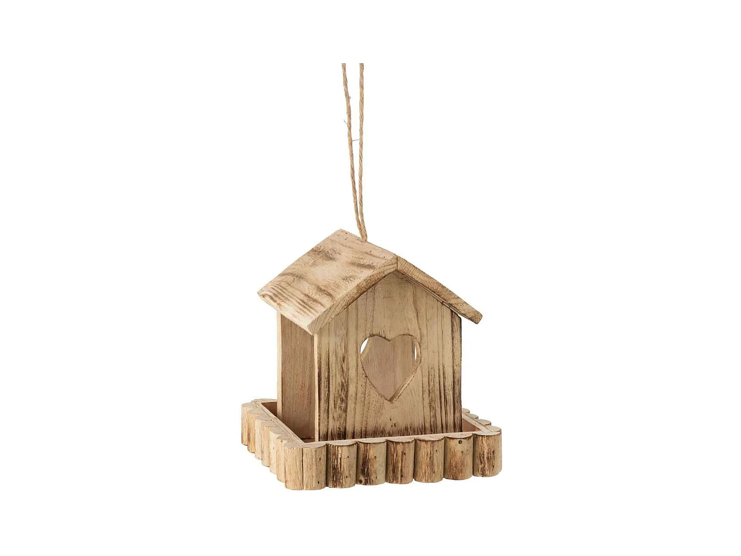 Nichoir pour Oiseaux en Bois "Bordure" 24cm Naturel