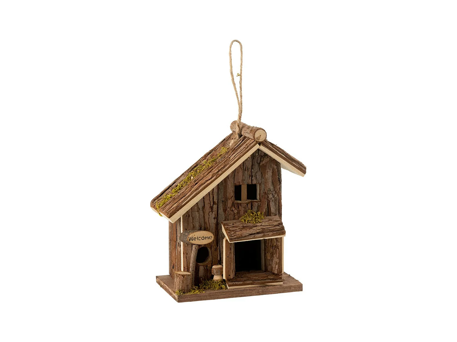 Nichoir Déco en Bois "Demi Toit" 20cm Marron