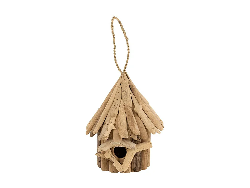 Nichoir pour Oiseaux "Bois Flotté" 23cm Naturel