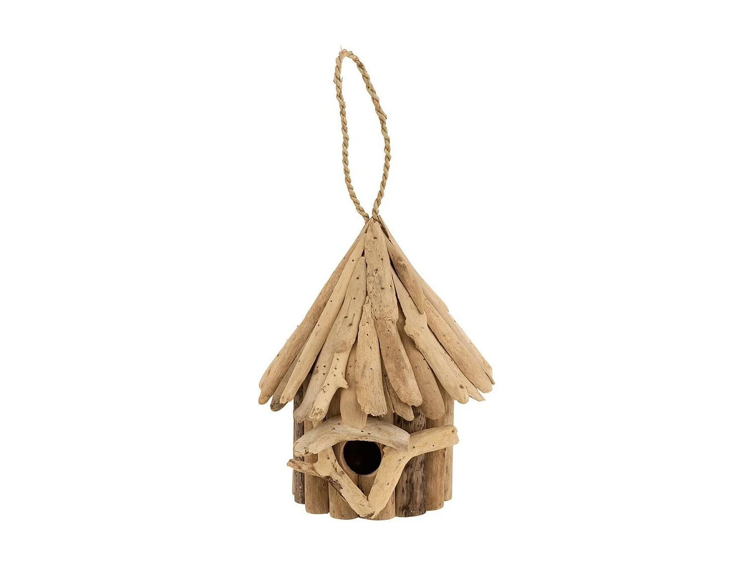 Nichoir pour Oiseaux "Bois Flotté" 23cm Naturel