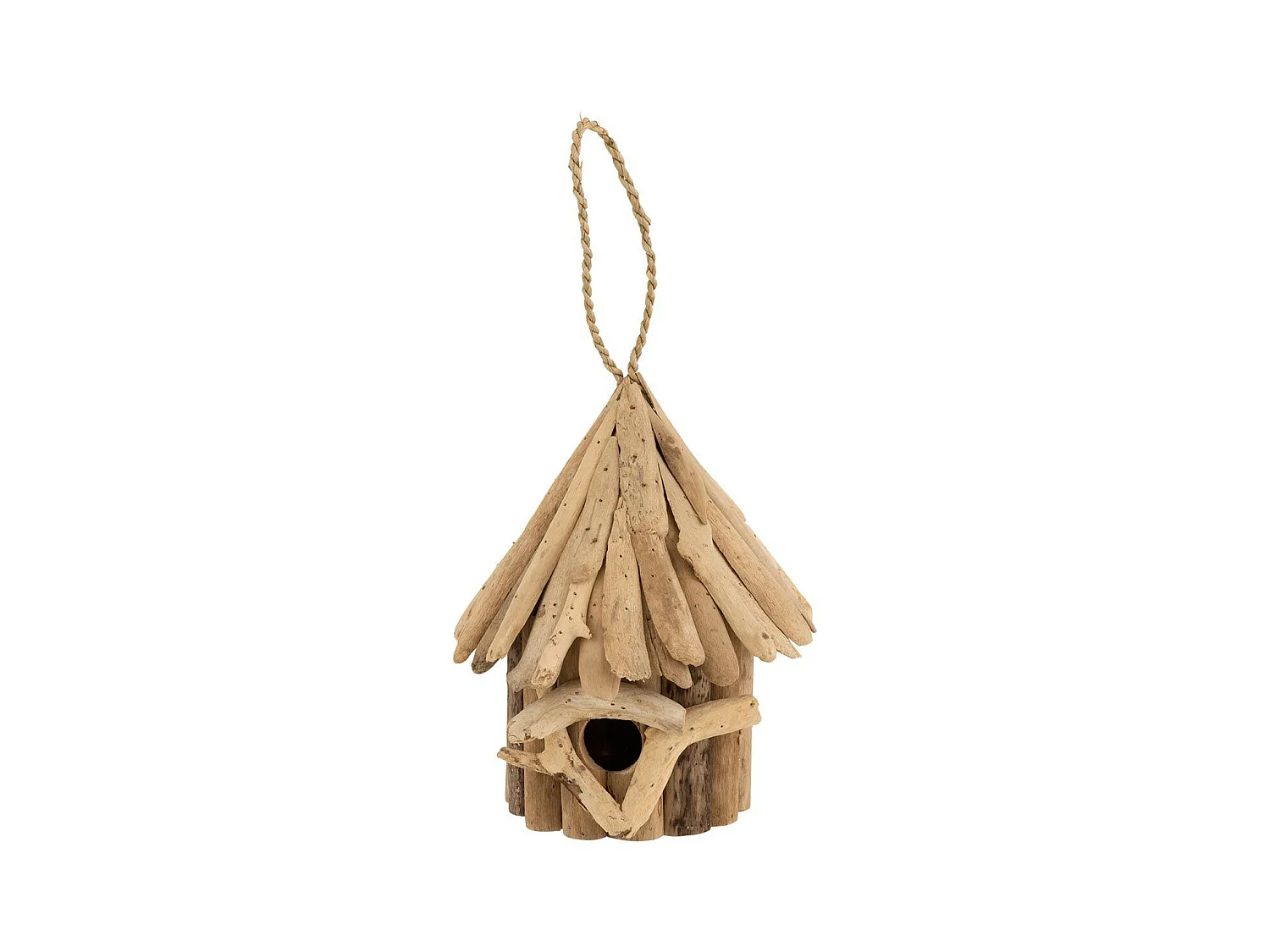 Nichoir pour Oiseaux "Bois Flotté" 23cm Naturel
