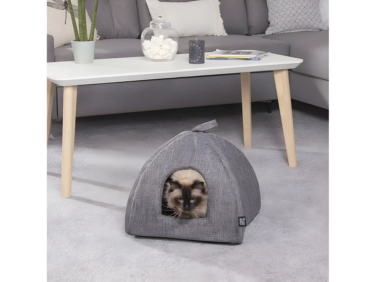 Niche pour Chien & Chat "Cocoon" 40cm Anthracite