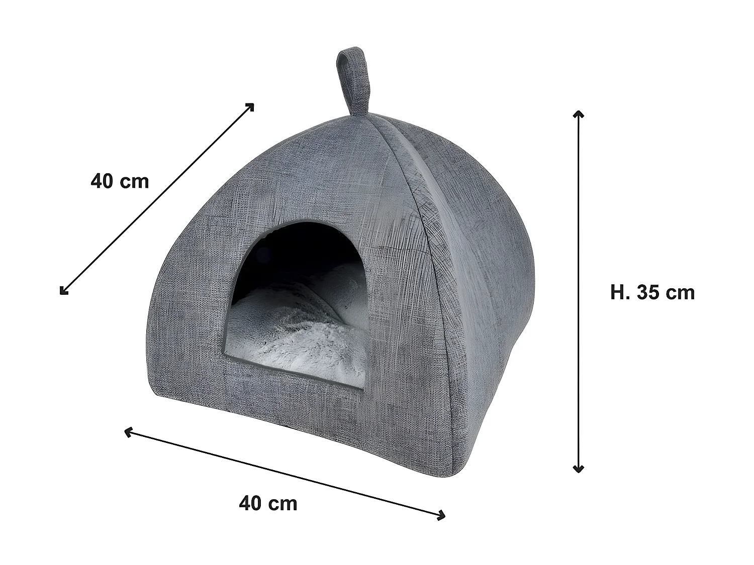 Niche pour Chien & Chat "Cocoon" 40cm Anthracite