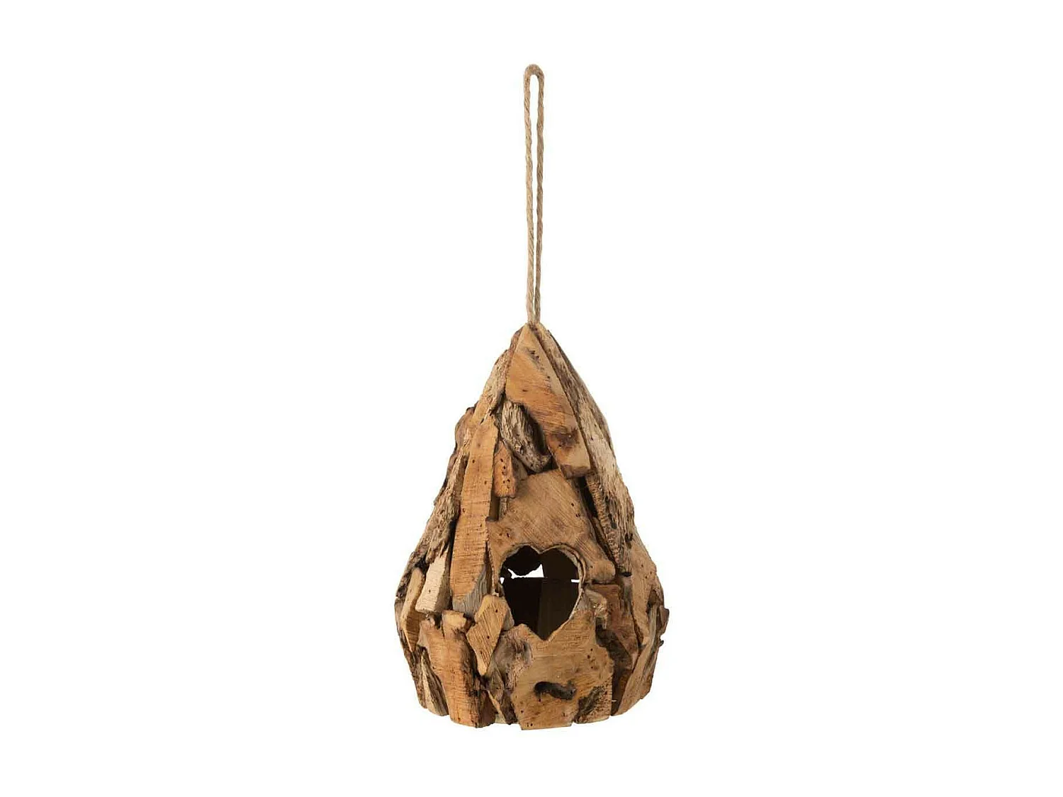 Nichoir pour Oiseaux en Bois "Goutte" 28cm Naturel