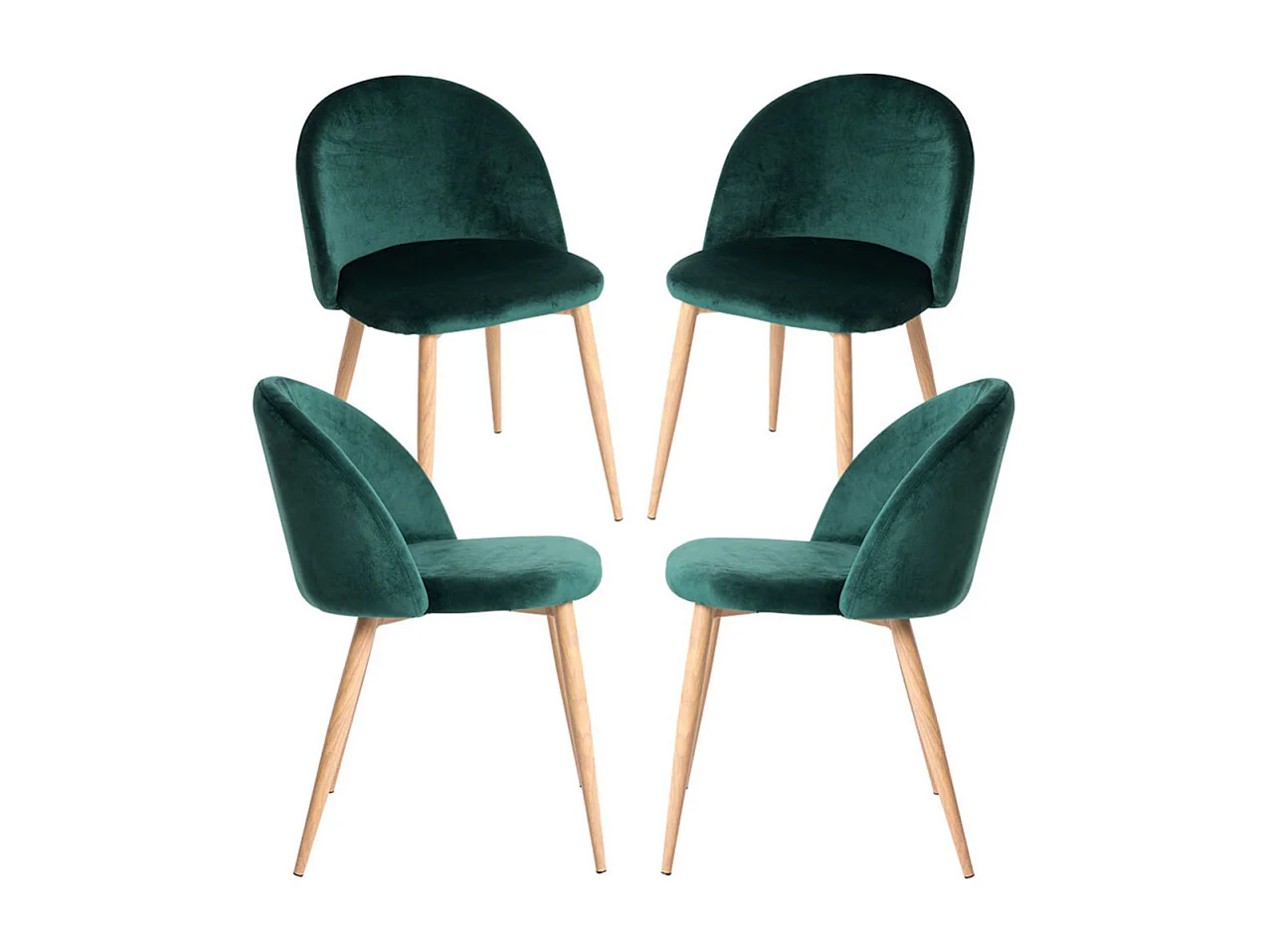 Packs Sillas Comedor - Pack 4 Sillas Vint Terciopelo - Verde