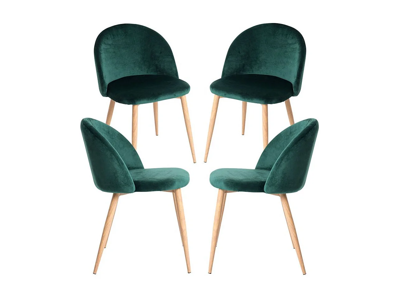 Packs Sillas Comedor - Pack 4 Sillas Vint Terciopelo - Verde