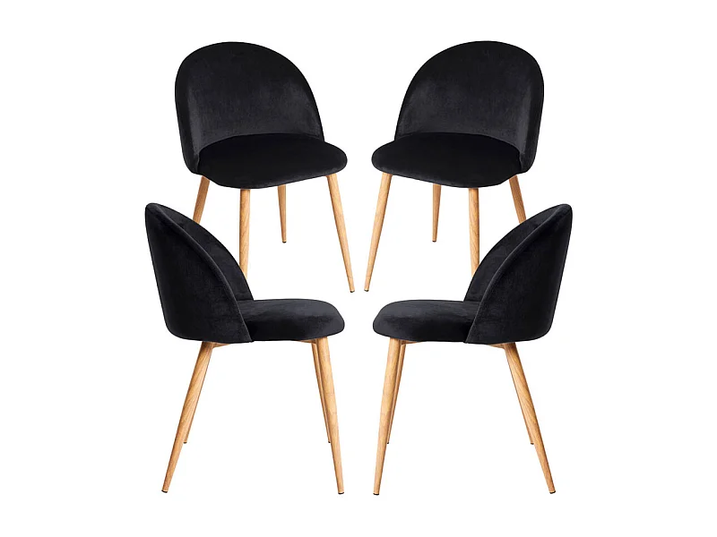 Packs Sillas Comedor - Pack 4 Sillas Vint Terciopelo - Negro