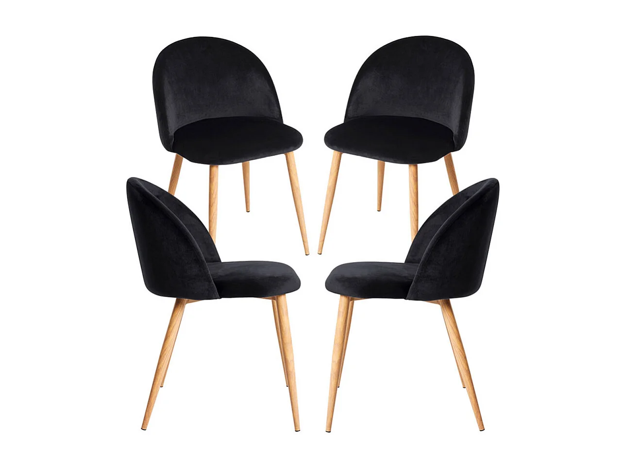 Packs Sillas Comedor - Pack 4 Sillas Vint Terciopelo - Negro