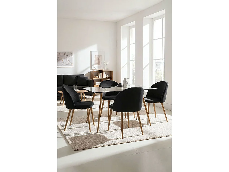 Packs Sillas Comedor - Pack 4 Sillas Vint Terciopelo - Negro