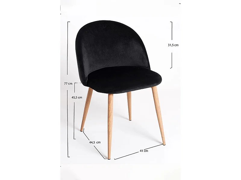 Packs Sillas Comedor - Pack 4 Sillas Vint Terciopelo - Negro
