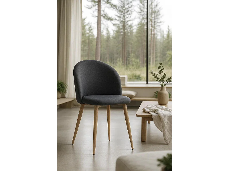 Sillas Comedor - Silla Vint Tela - Azul oscuro