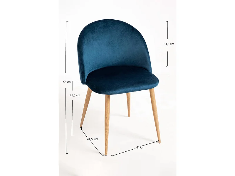 Packs Sillas Comedor - Pack 4 Sillas Vint Terciopelo - Azul