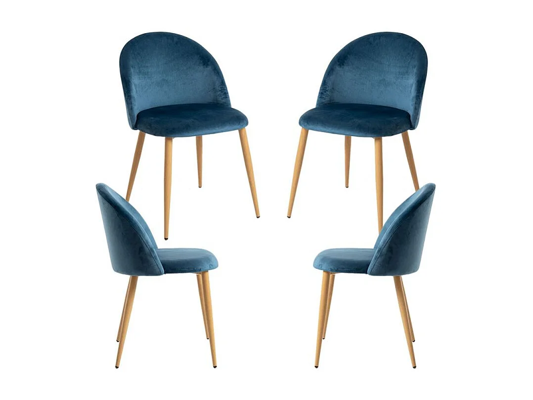 Packs Sillas Comedor - Pack 4 Sillas Vint Terciopelo - Azul