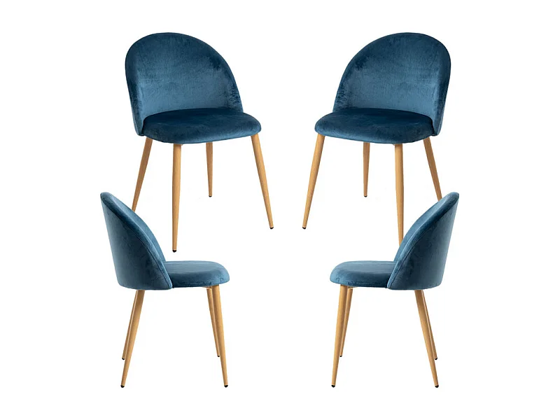Packs Sillas Comedor - Pack 4 Sillas Vint Terciopelo - Azul