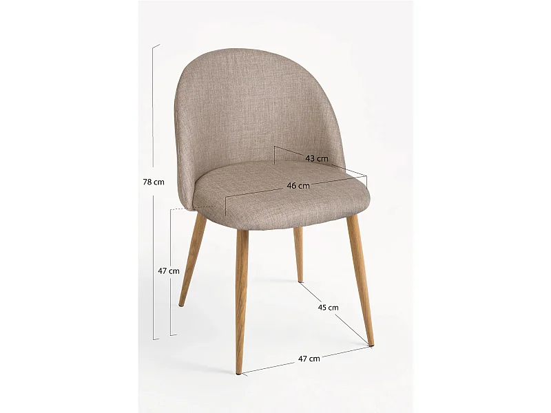Sillas Comedor - Silla Vint Tela - Beige