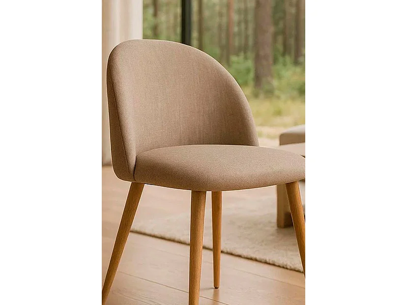 Sillas Comedor - Silla Vint Tela - Beige