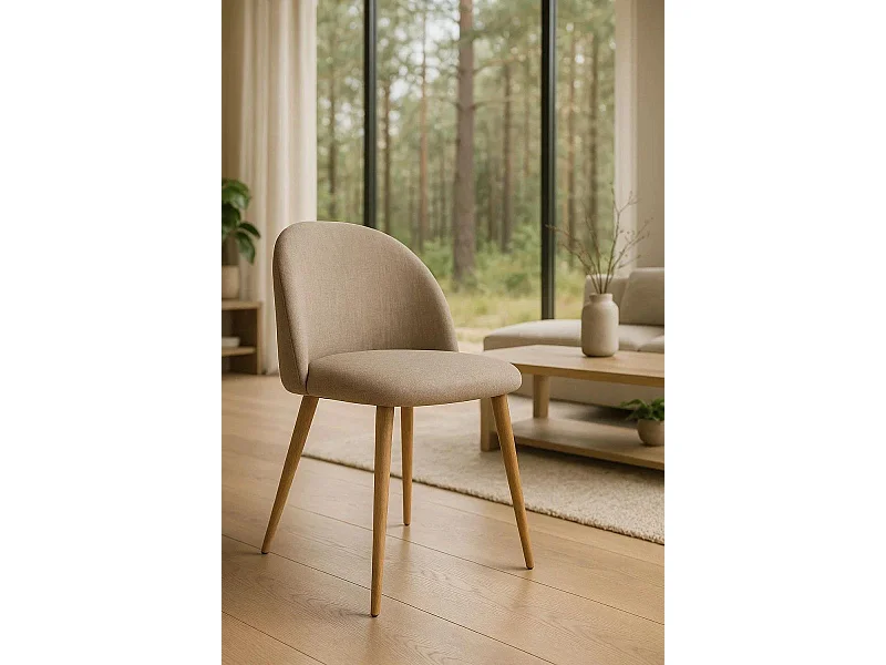 Sillas Comedor - Silla Vint Tela - Beige