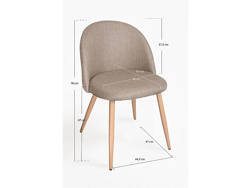 Sillas Comedor - Silla Vint Tela - Beige