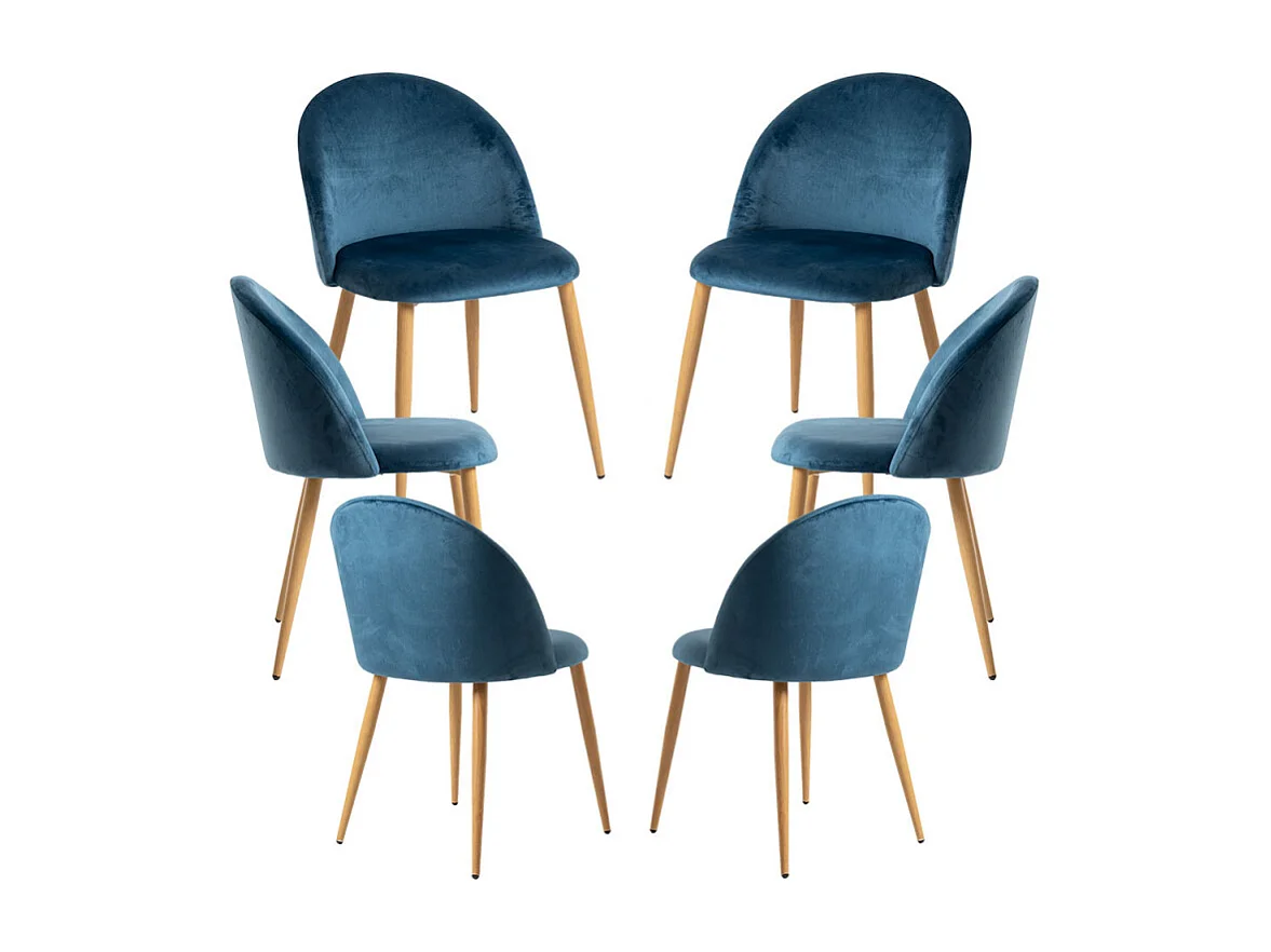 Packs Sillas Comedor - Pack 6 Sillas Vint Terciopelo - Azul