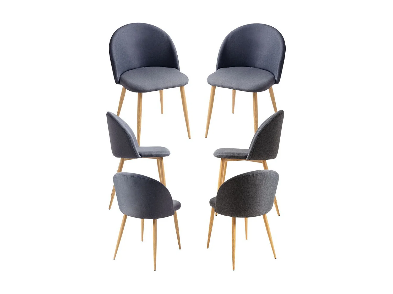 Packs Sillas Comedor - Pack 6 Sillas Vint Tela - Gris claro