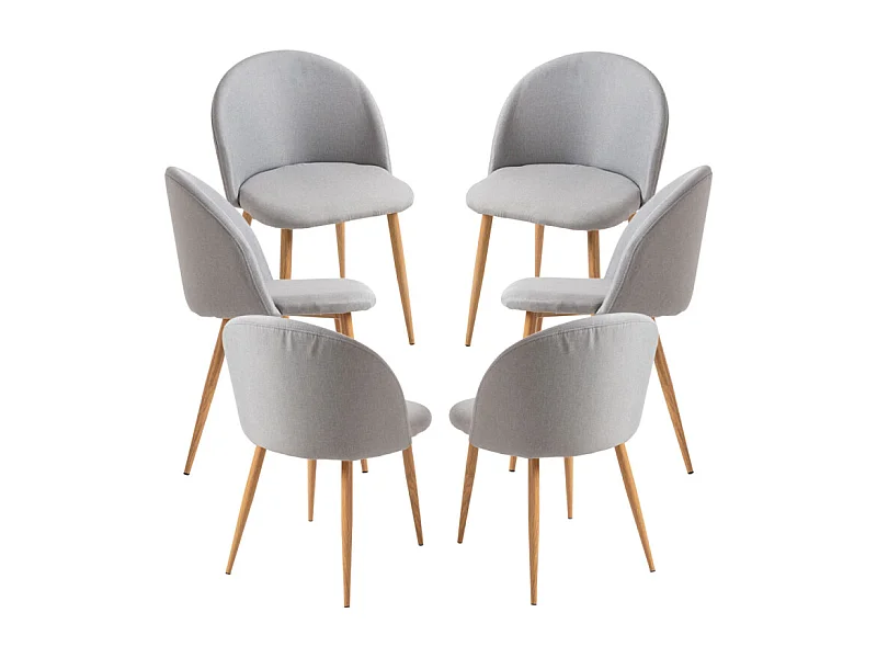 Packs Sillas Comedor - Pack 6 Sillas Vint Tela - Gris claro