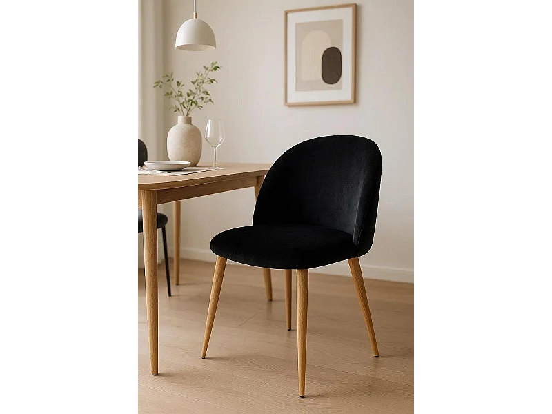 Sillas Comedor - Silla Vint Terciopelo - Negro