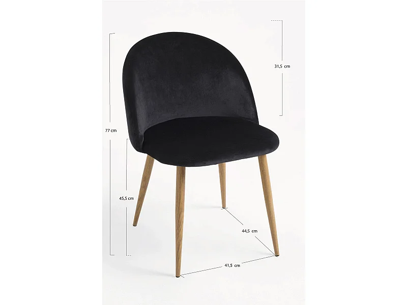 Sillas Comedor - Silla Vint Terciopelo - Negro