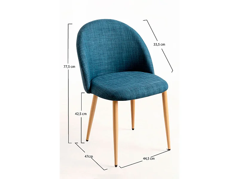 Sillas Comedor - Silla Vint Tela - Azul marino