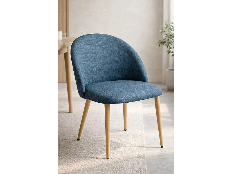 Sillas Comedor - Silla Vint Tela - Azul marino
