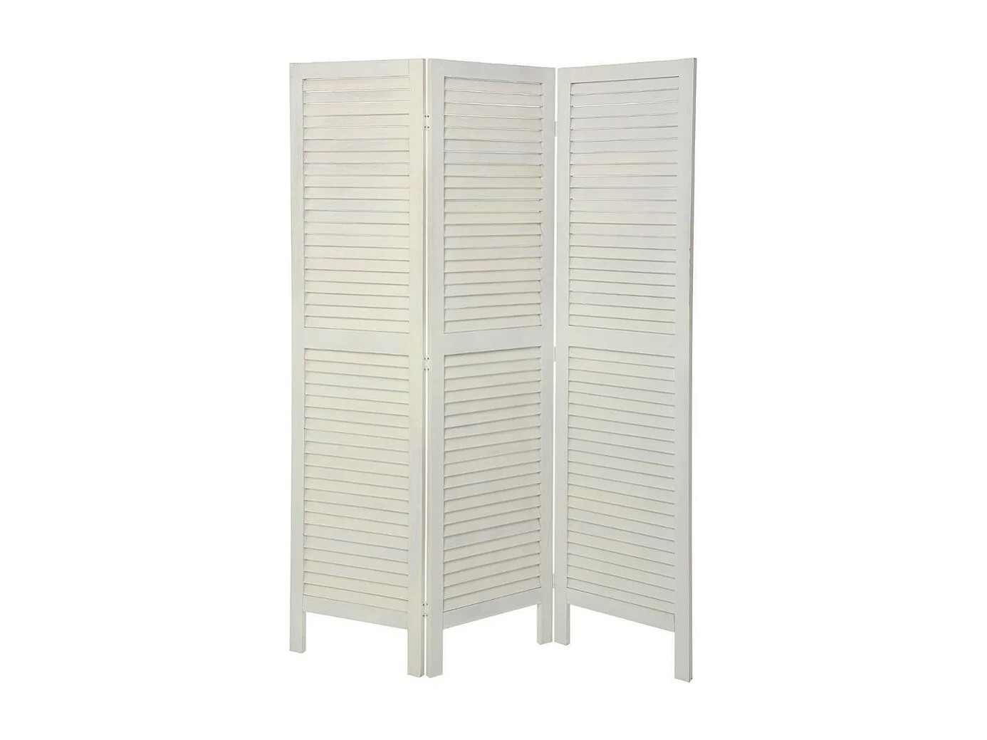 Paravent 3 Panneaux en Bois "Camila" 120x170cm Blanc