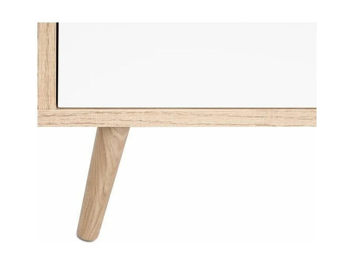 CUBA Buffet haut decor chene sonoma et blanc  - Style scandinave - L 103 x P 40 x H 139  cm