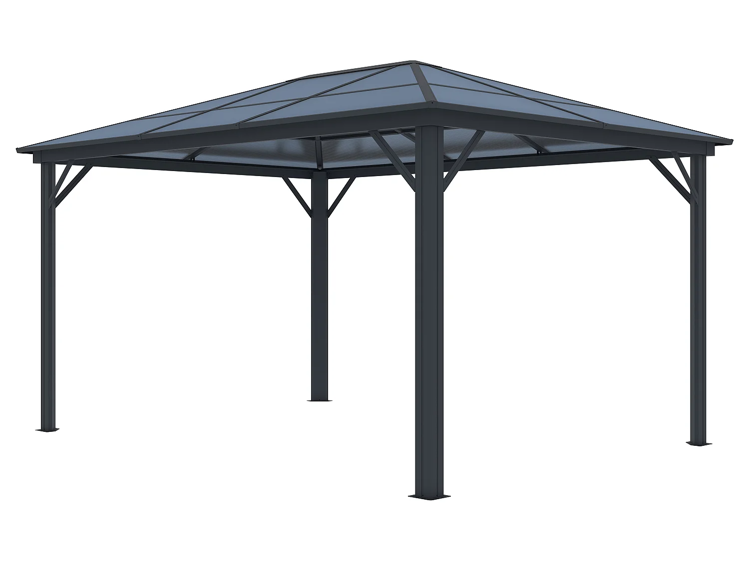 Tonnelle gazebo en aluminium 3 x 3,95 m 11,8 m² avec rideaux - RADELA