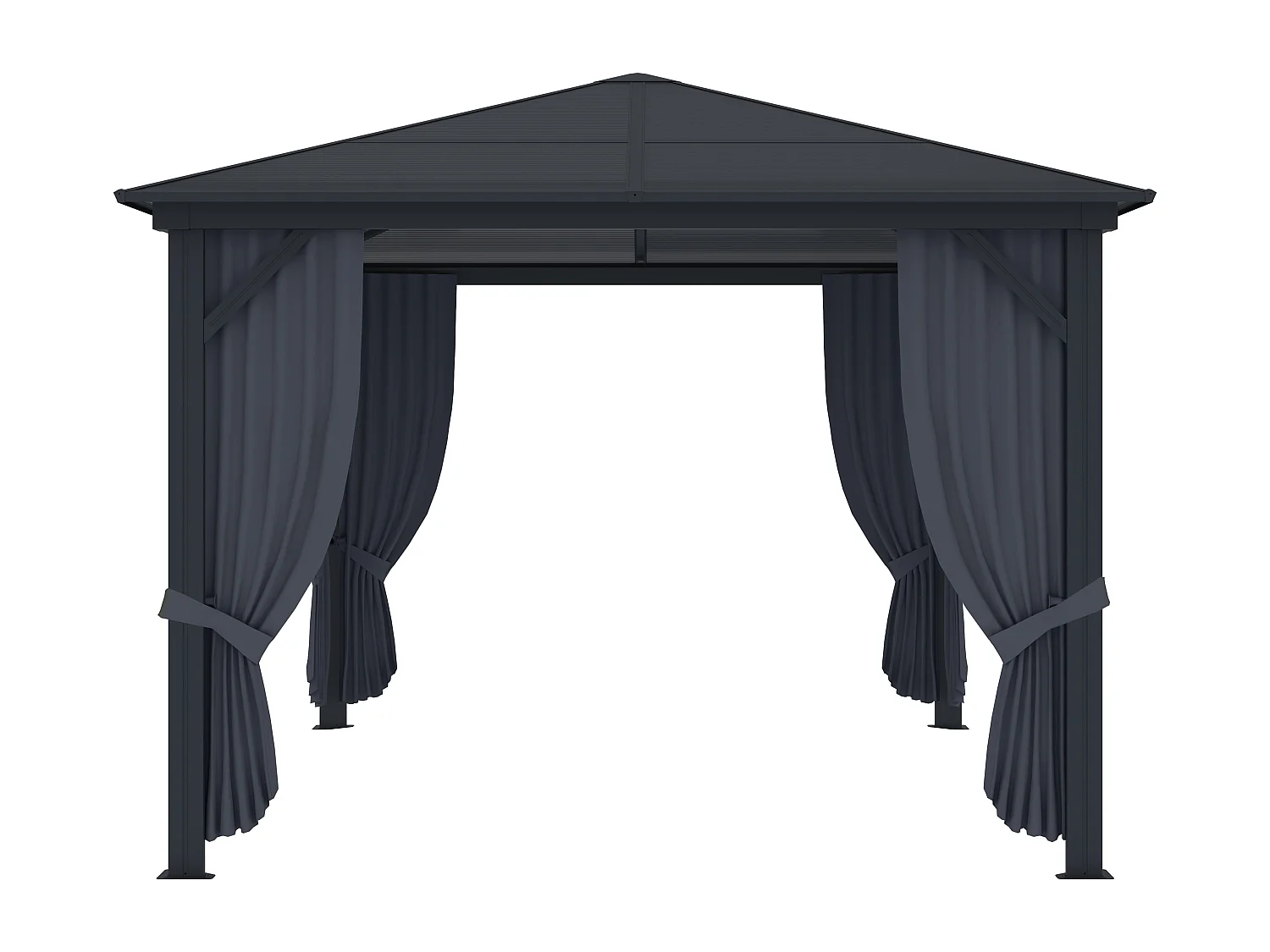 Tonnelle gazebo en aluminium 3 x 3,95 m 11,8 m² avec rideaux - RADELA