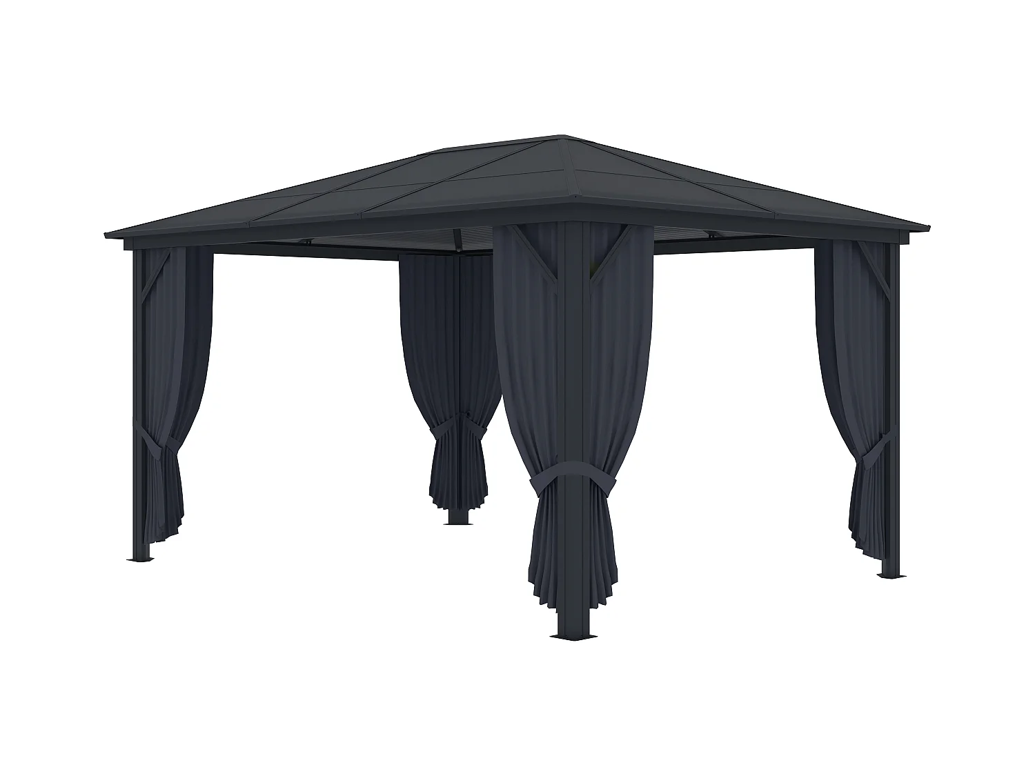 Cenador gazebo de aluminio 3 x 3,95 m 11,8 m² con cortinas - RADELA